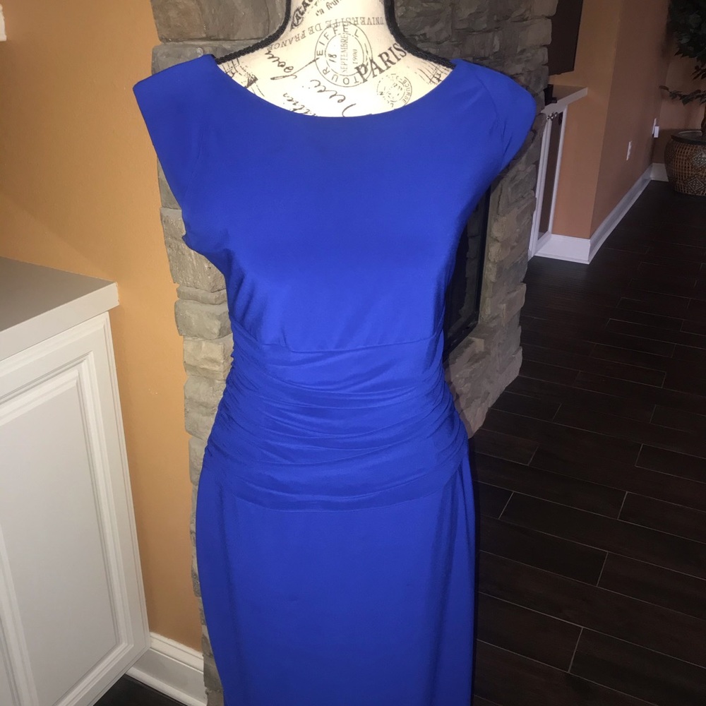 Cobalt Blue Ruched Dress